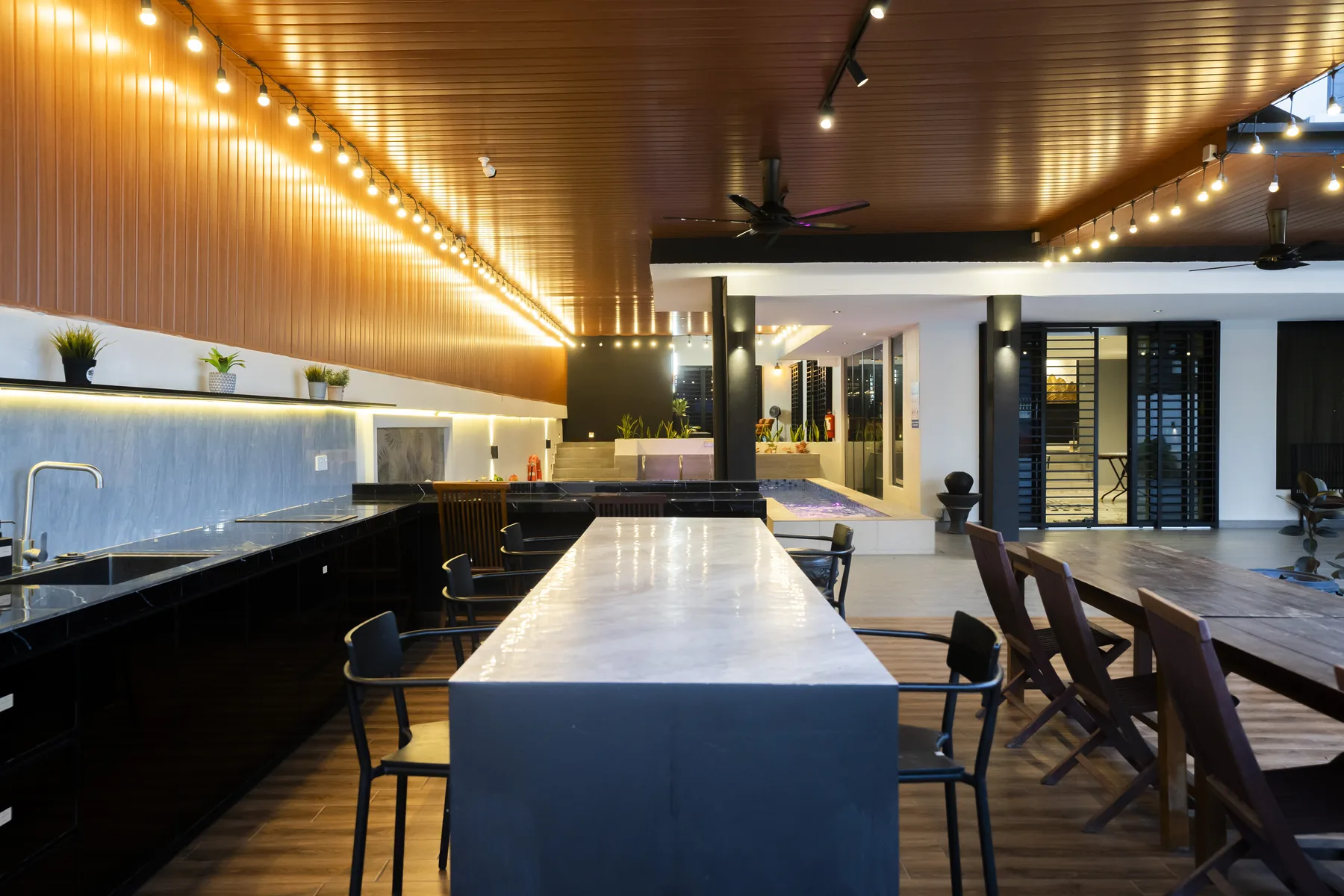 Outdoor BBQ gathering table